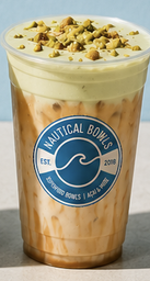 Pistachio cold foam latte